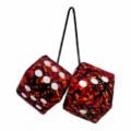 Dobbelstenen Deens Design - ROOD - oldskool look - spiegel dobbelstenen - speciaal voor liefhebbers van Deens Pluche - Nedking