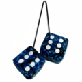 Dobbelstenen Deens Design - BLAUW - oldskool look - spiegel dobbelstenen - speciaal voor liefhebbers van Deens Pluche - Nedking