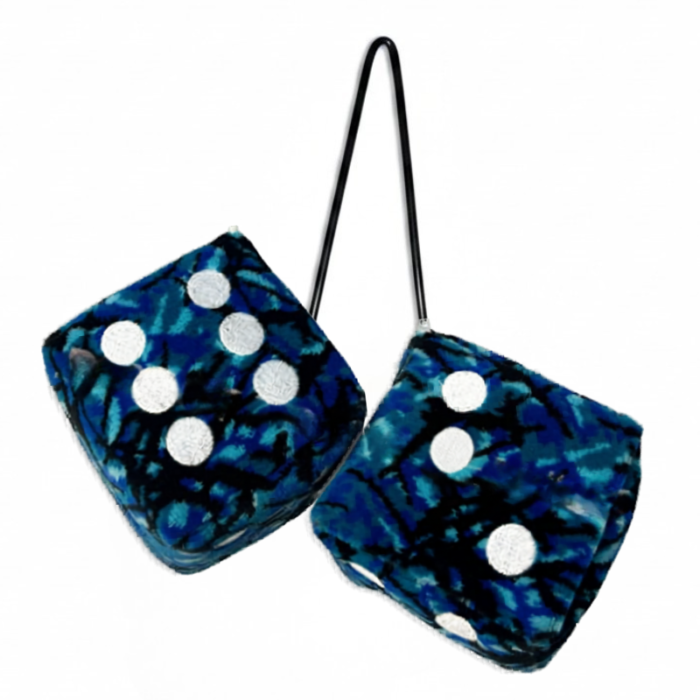 Würfel Dänisch Design - BLAU - Oldschool-Look - Spiegelwürfel - speziell für Liebhaber von dänischem Plüsch - Nedking