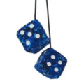 Dobbelstenen Deens Design - BLAUW - oldskool look - spiegel dobbelstenen - speciaal voor liefhebbers van Deens Pluche - Nedking