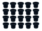 Plastic wheel nut caps 32mm BLACK - 45mm high - fits MAN / Mercedes / Iveco / DAF - color: BLACK - set of 20 pieces - for steel and Alcoa wheels