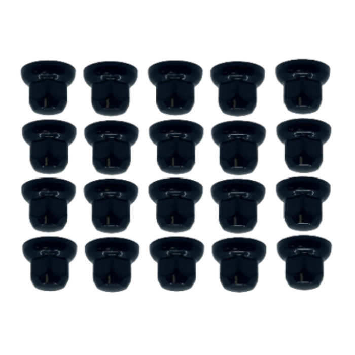 Kunststof wielmoerdoppen 33mm ZWART - 45mm hoog - passend op Scania / Volvo / Renault - kleur: ZWART - set van 20 stuks - voor staal en Alcoa wielen