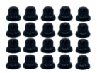 Plastic wheel nut caps 33mm BLACK - 45mm high - fits Scania / Volvo / Renault - color: BLACK - set of 20 pieces - for steel and Alcoa wheels