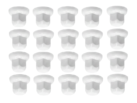 Radmuttern Abdeckkappe Kunststoff 32mm WEISS - 45mm hoch - passend für MAN / Mercedes / Iveco / DAF - Farbe: WEISS - Set mit 20 Stück - für Stahl- und Alcoa-Felgen