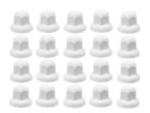 Radmuttern Abdeckkappe Kunststoff 32mm WEISS - 45mm hoch - passend für MAN / Mercedes / Iveco / DAF - Farbe: WEISS - Set mit 20 Stück - für Stahl- und Alcoa-Felgen