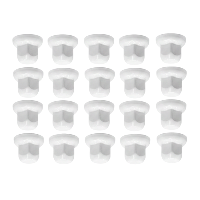 Kunststof wielmoerdoppen 33mm WIT - 45mm hoog - passend op Scania / Volvo / Renault - kleur: WIT - set van 20 stuks - voor staal en Alcoa wielen