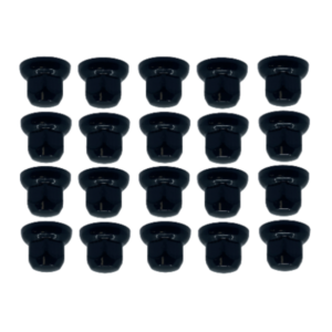 Kunststof wielmoerdoppen 32mm ZWART - 45mm hoog - passend op MAN / Mercedes / Iveco / DAF - kleur: ZWART - set van 20 stuks - voor staal en Alcoa wielen