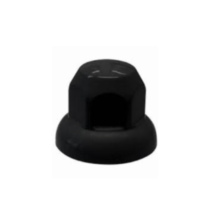 Kunststof wielmoerdoppen 32mm ZWART - 45mm hoog - passend op MAN / Mercedes / Iveco / DAF - kleur: ZWART - set van 20 stuks - voor staal en Alcoa wielen