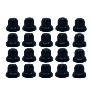 Kunststof wielmoerdoppen 33mm ZWART - 45mm hoog - passend op Scania / Volvo / Renault - kleur: ZWART - set van 20 stuks - voor staal en Alcoa wielen