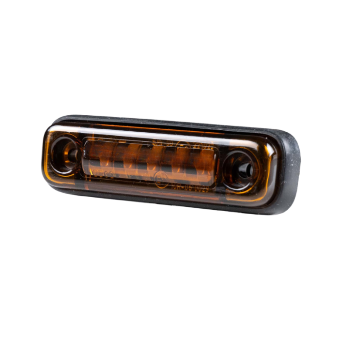 SIM 3302 marker light smoke orange - LED marker light with E9 approval - with 50cm connection cable - SMOKE lens - 5 LED's - truck, trailer and more