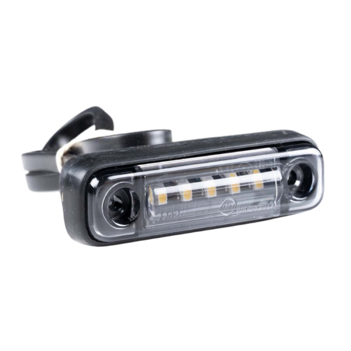 SIM 3302 marker light smoke white - LED marker light with E9 mark - with 50cm connection cable - SMOKE lens - 5 LED's - truck, trailer and more