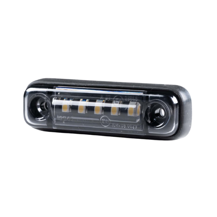 SIM 3302 marker light smoke white - LED marker light with E9 mark - with 50cm connection cable - SMOKE lens - 5 LED's - truck, trailer and more
