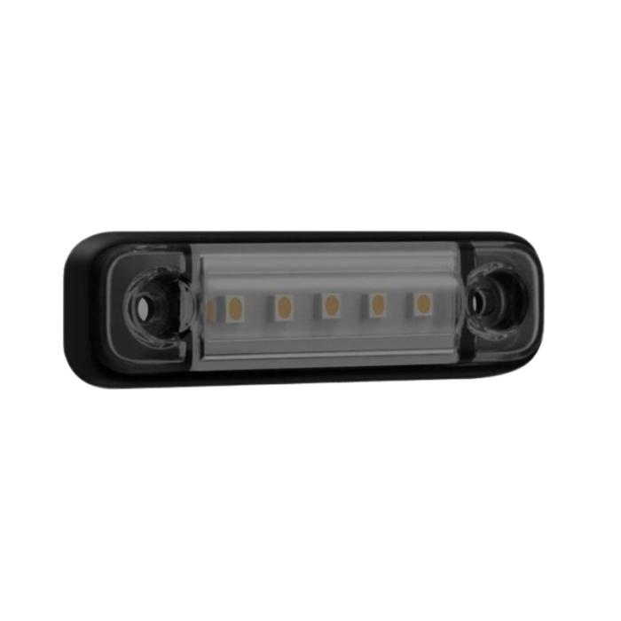 SIM 3302 marker light smoke white - LED marker light with E9 mark - with 50cm connection cable - SMOKE lens - 5 LED's - truck, trailer and more