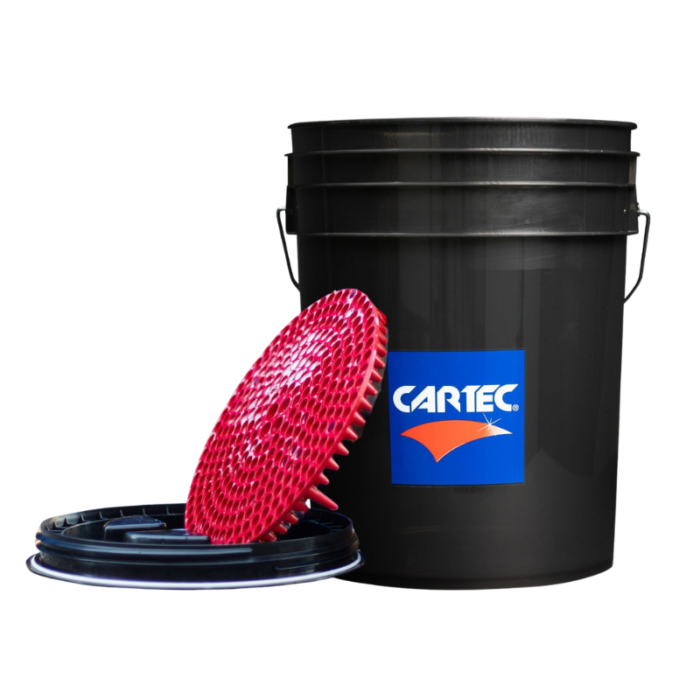 Cartec Wasemmer 20 liter - kit - grit guard - bucket seal - transparant / zwart - krasvrij wassen - complete set