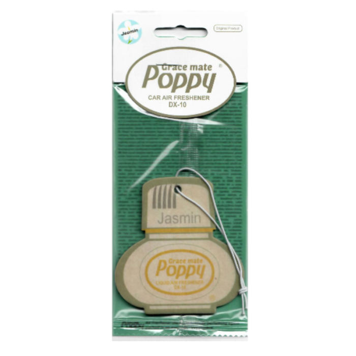 Poppy Grace Mate Jasmin Duftanhänger - extra günstig - für dein Auto, deinen LKW oder dein Wohnmobil - mit Gummiband - dein Lieblings-Poppy-Duft - EAN: 8719689706111