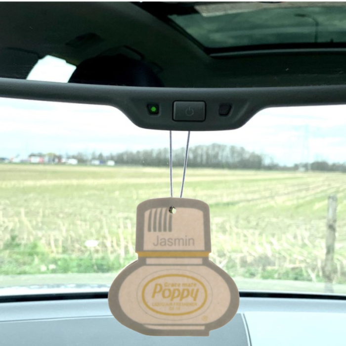 Poppy Grace Mate Jasmin Duftanhänger - extra günstig - für dein Auto, deinen LKW oder dein Wohnmobil - mit Gummiband - dein Lieblings-Poppy-Duft - EAN: 8719689706111