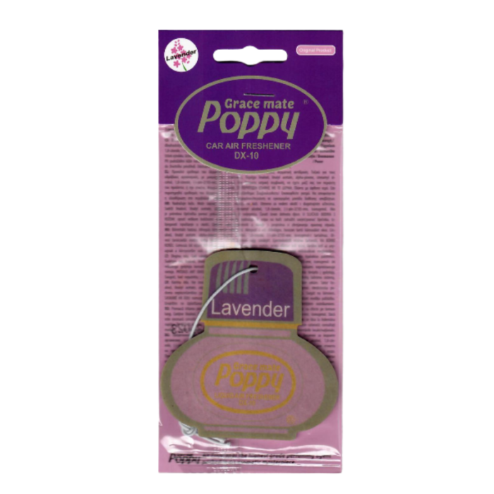 Poppy Grace Mate Lavender Duftanhänger - extra günstig - für dein Auto, deinen LKW oder dein Wohnmobil - mit Gummiband - dein Lieblings-Poppy-Duft - EAN: 8719689706210